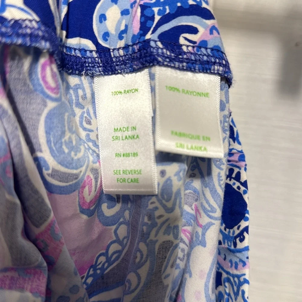 Lily Pulitzer wide leg pants colorful 100%Rayon women’s small - Picture 7 of 7